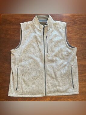 Vineyard Vines Light Gray Fleece Zip Vest